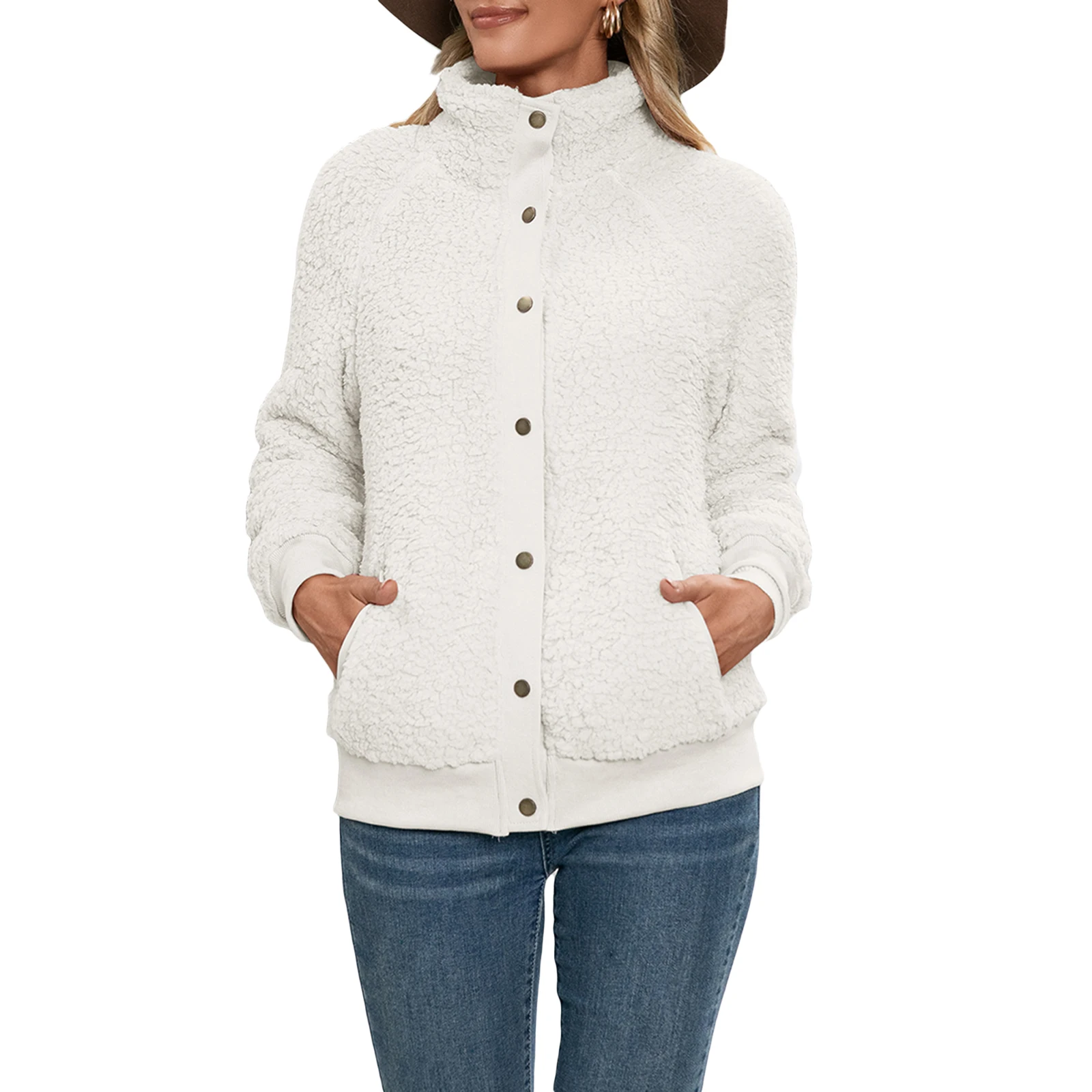 

Короткое пальто из меха ягненка, женская повседневная куртка из искусственного меха, осенне-зимнее элегантное женское плюшевое пальто, Нов...