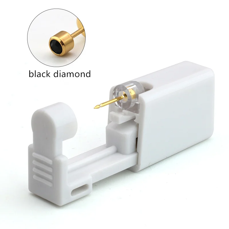E black diamond Пирсинг в нос пистолет инструмент серьги звезда одноразовые без боли безопасный стерильный пирсинг серьги-гвоздики пистолет встроенный в стали - Габаритные размеры: E black diamond