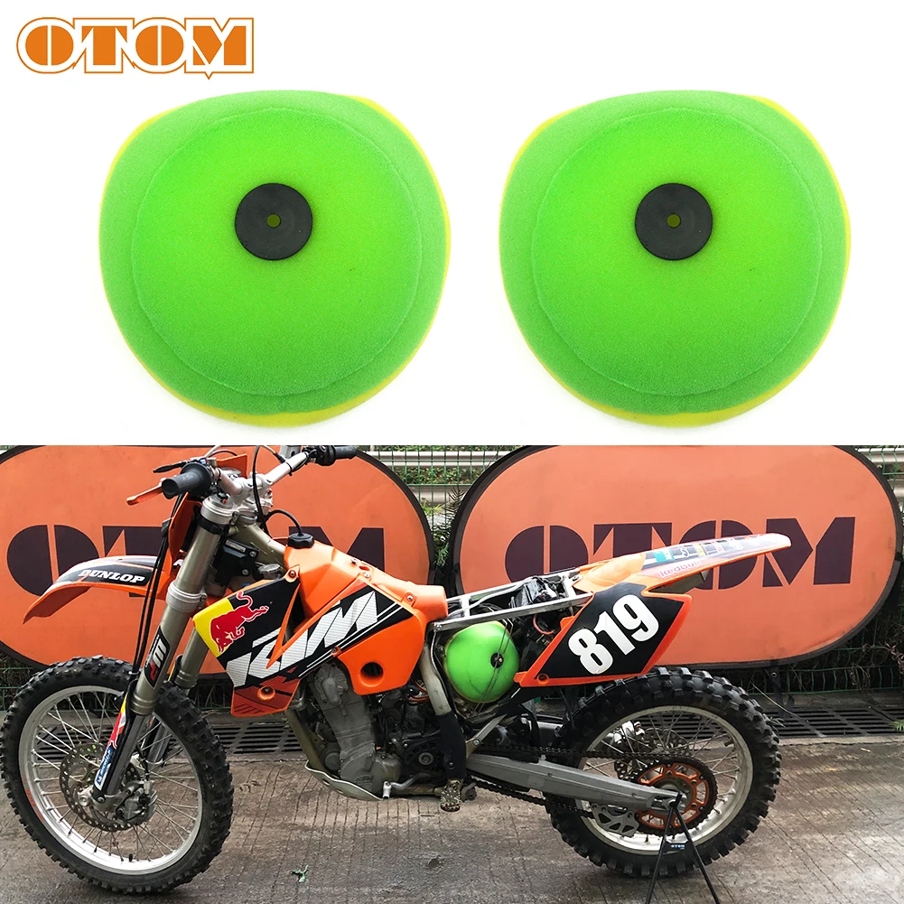 

OTOM 2 Pcs Motorcycle Air Filter Intake Cleaner Dual Foam Spong For KTM SX XC EXC SXS XCW SXF XCF MXC 85 125 300 450 520 525 560