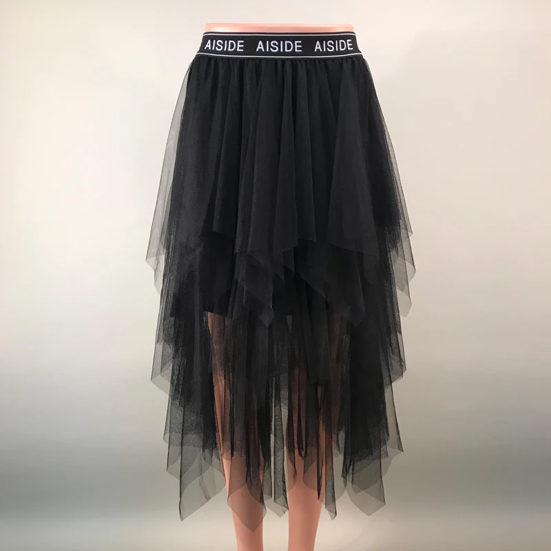 Женские фатиновые юбки, s Faldas Mujer Moda,, модные, эластичные, высокая талия, сетка, пачка, макси, плиссированная, длинная, миди, Saias Jupe, Женская юбка