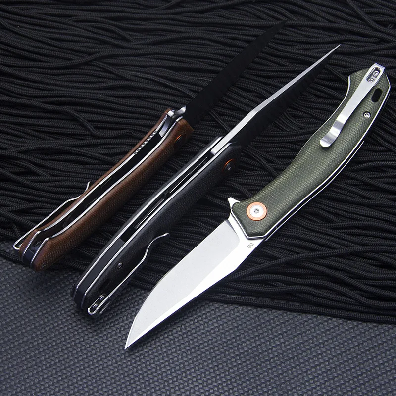 

New GT958 Outdoor Folding Pocket Knife Flax Fiber Handle D2 Blade Multi Camping Hunting Survival Tactical Fruit Knives EDC Tools