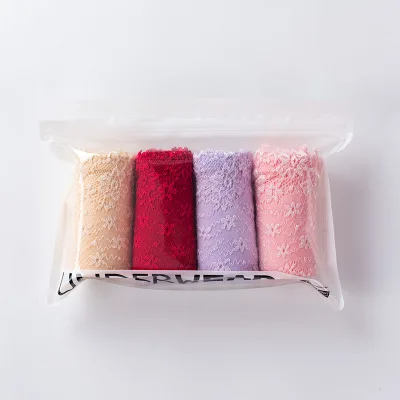 NA180-4Pcs 4 шт. кружевные трусики пикантные Трусики с высокой талией размера плюс дышащие новые модные женские хлопковые трусы женское нижнее белье - Цвет: NA180-4Pcs