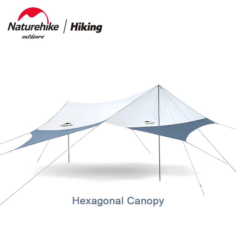 

Naturehike New Outdoor Hexagon Canopy 150D Sunscreen Garden Beach Tarp UPF 50+ Ultralight Camping Awning Rainproof Big Space