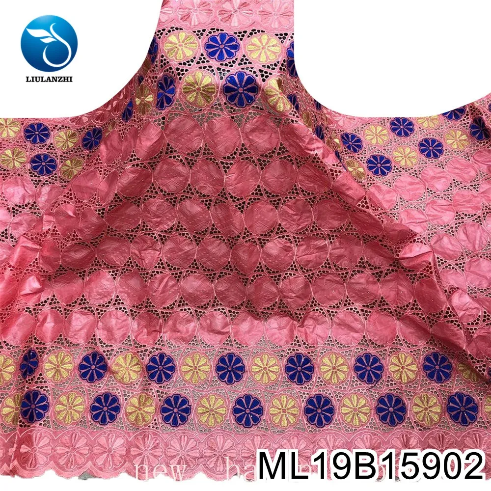 

LIULANZHI 100% Cotton African BazinRiche Fabric Fashion African Bazin Jacquard perforated cotton DressML19B159