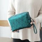 Женская обувь для путешествий многофункциональная сумочка-косметичка с геометрическим принтом сумки-косметички из искусственной кожи Водонепроницаемый Портативный туалетных принадлежностей Органайзер Make up Чехол