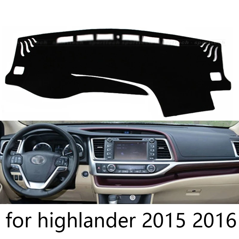 

for Toyota Highlander 2015 2016 dashboard mat Protective pad Shade Cushion Pad interior sticker car styling accessories