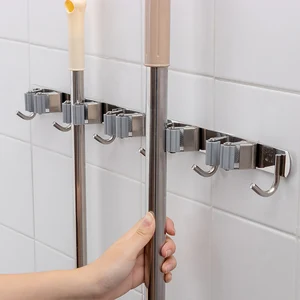 304 нержавеющая сталь Метла Швабра вешалка держатель Органайзер Grip зажимы настенный садовый стеллаж для хранения 5 крючков Экономия пространства вешалка