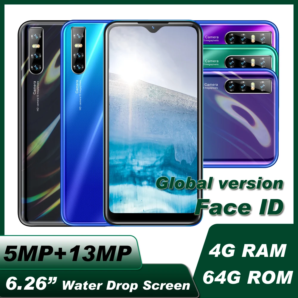 

6.26inch Water Drop P40 Pro 13MP Android Original Mobile Phone 4G RAM 64G ROM Smartphone Face ID Recognition Unlocked Cell Phone