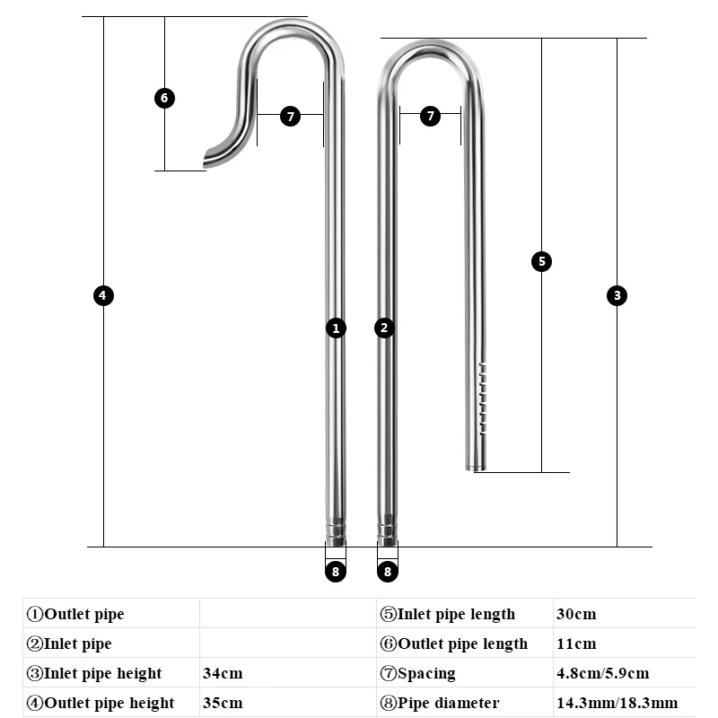 Аквариумная водопроводная труба из нержавеющей стали с системой фильтрации