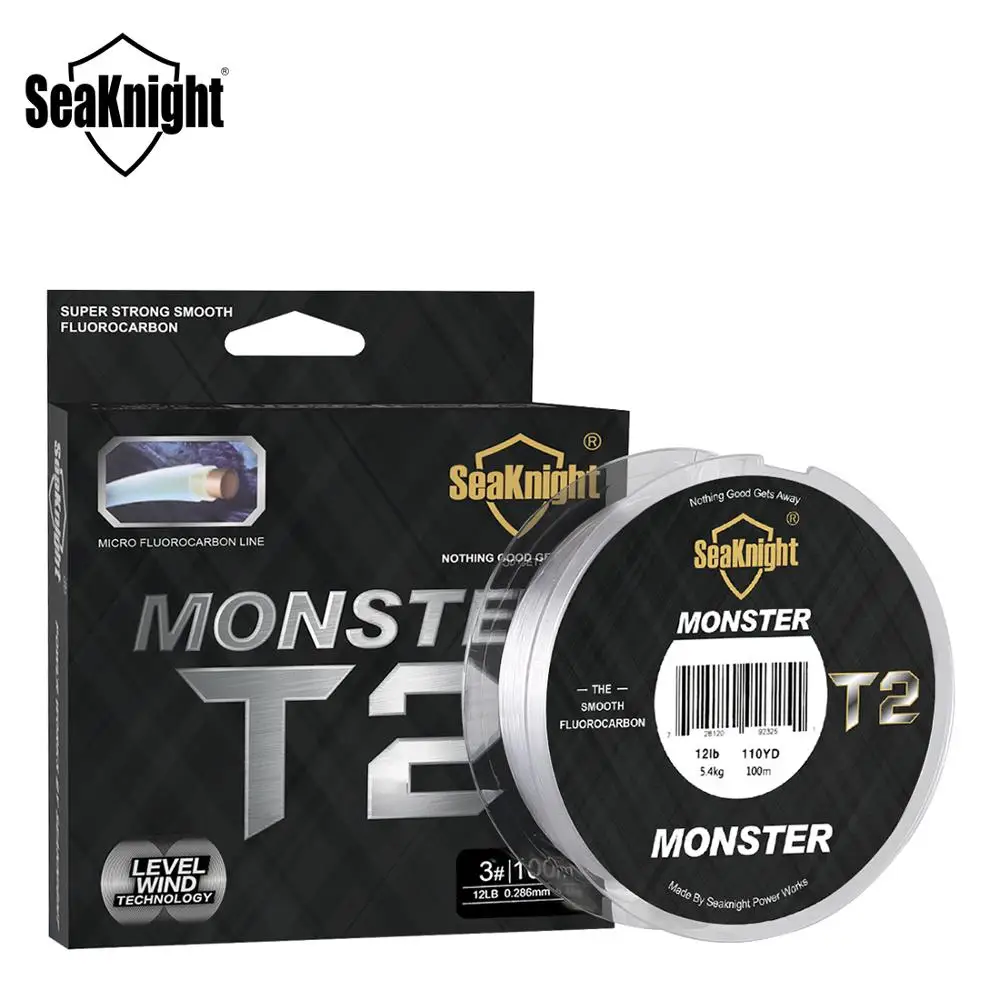 

SeaKnight MONSTER T2 Fishing Line 100% Double Fluorocarbon Structure 100M Micro Fluorocarbon Line Sinking Lines