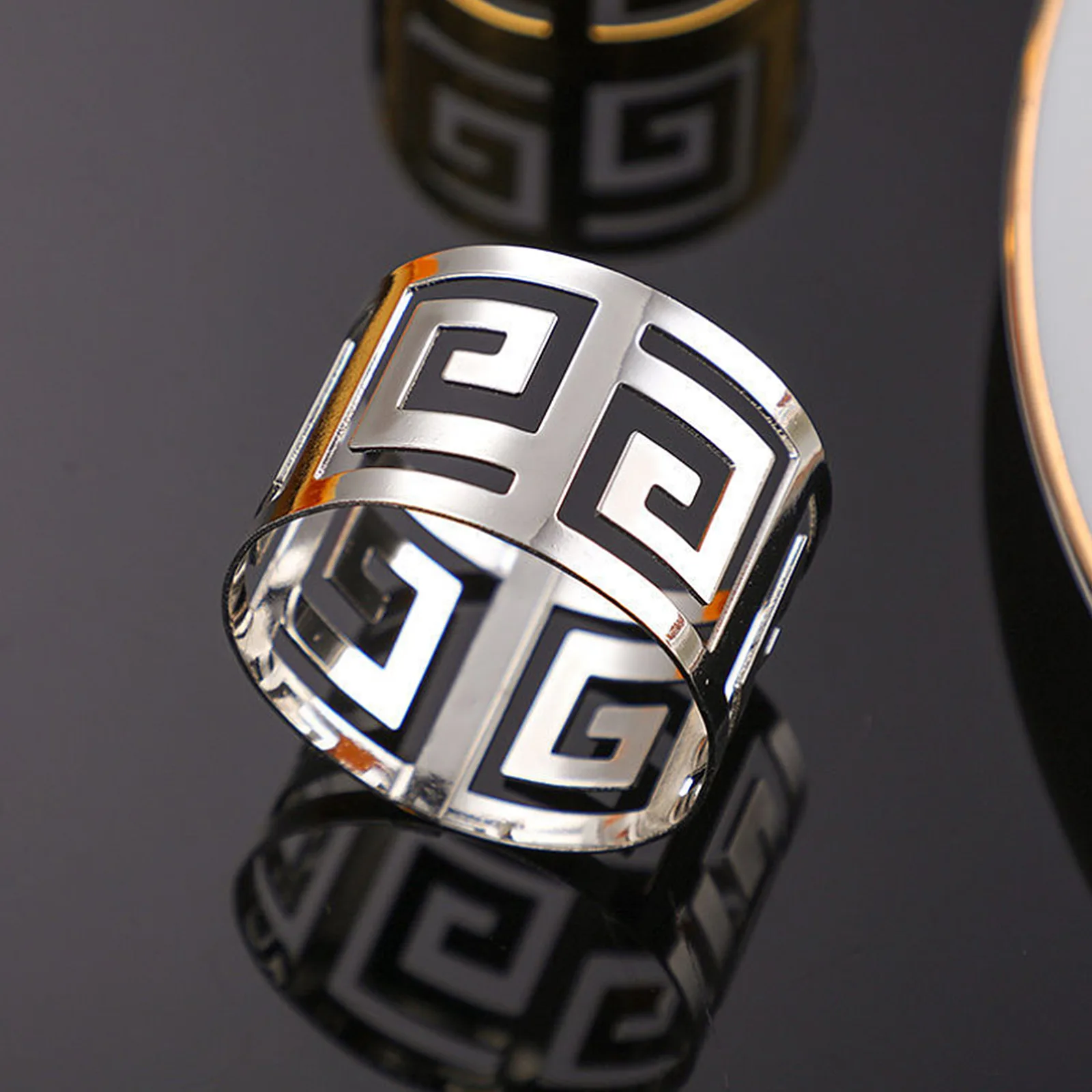 

6pcs Serviette Rings Napkin Holder West Dinner Towel Napkin Ring Party Decoration Table Decoration In Stock