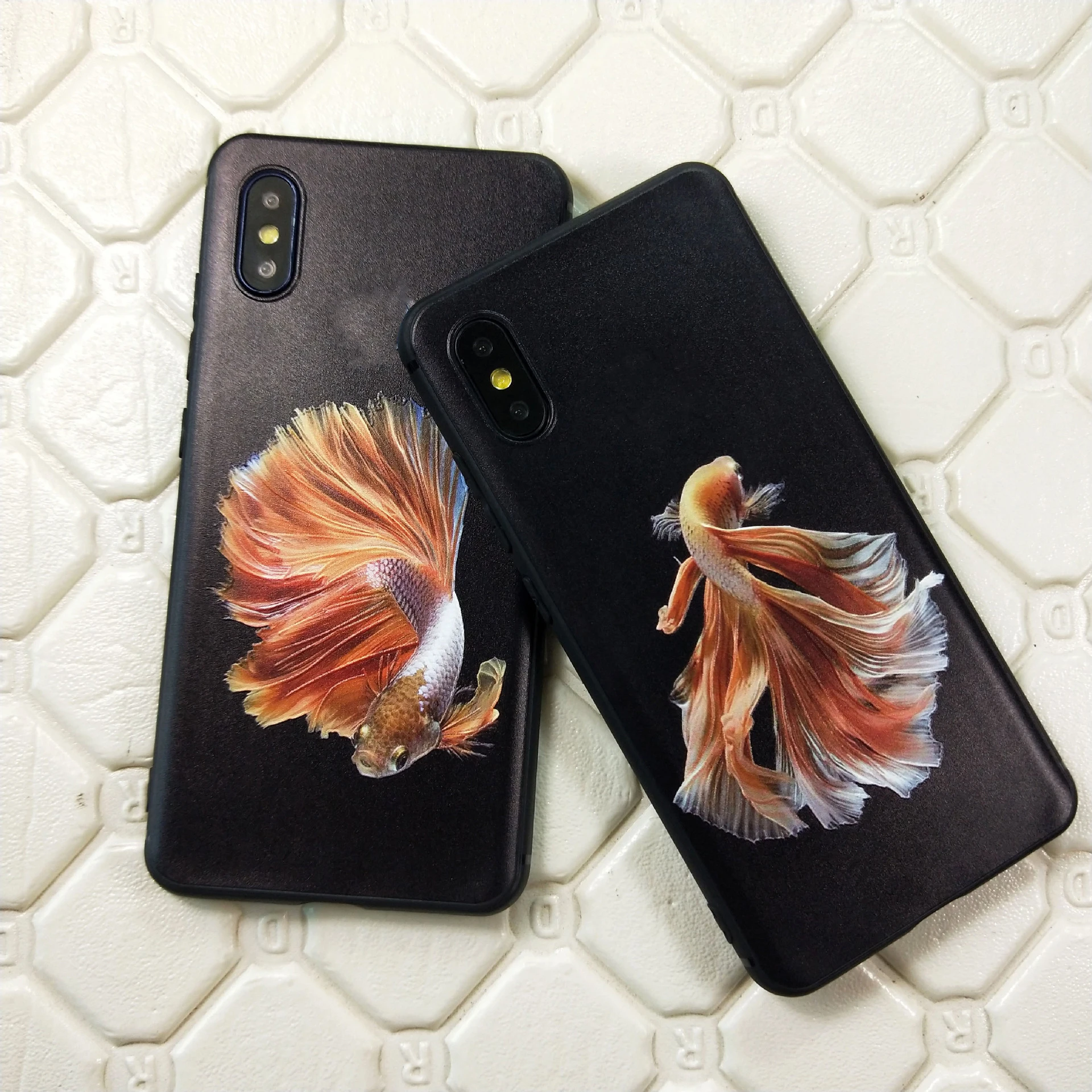 Для iPhone 11 Pro XS Max XS XR X 8 7 Plus 6 6S Чехол 3D тиснение Карп матовый мягкий чехол LICOERS Официальный чехол для Apple 11 Funda