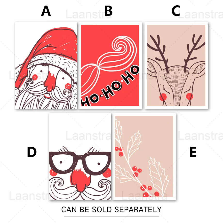 

Christmas Decoration Painting Santa Elk Home Decoration Living Room Canvas Painting Wall Poster Holiday Atmosphere Decoration