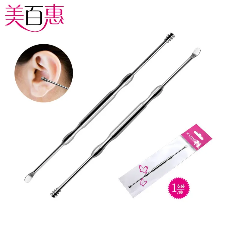 

Spiral Double Headed Metal Stainless Steel Dual Purpose Buckle Pick Ears Useful Product Ear Cleaner