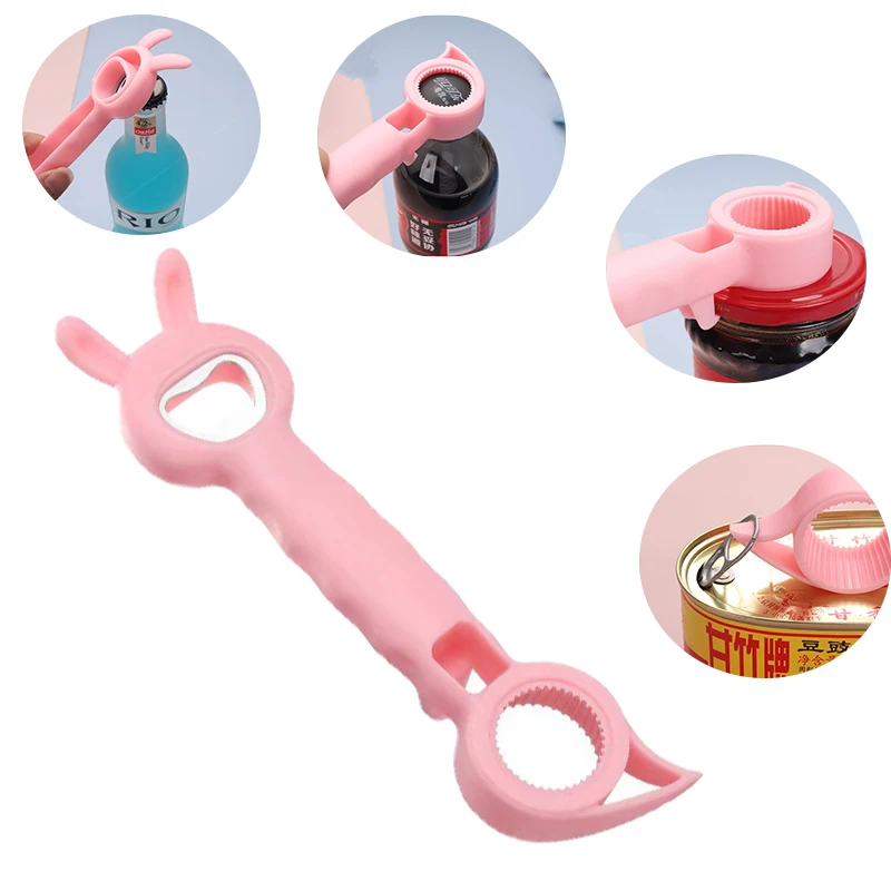 

Многофункциональная безопасная открывалка для бутылок, 4 в 1, бытовая Крышка для бутылок для пива, коктейлей, воды, крышка для консервных бут...