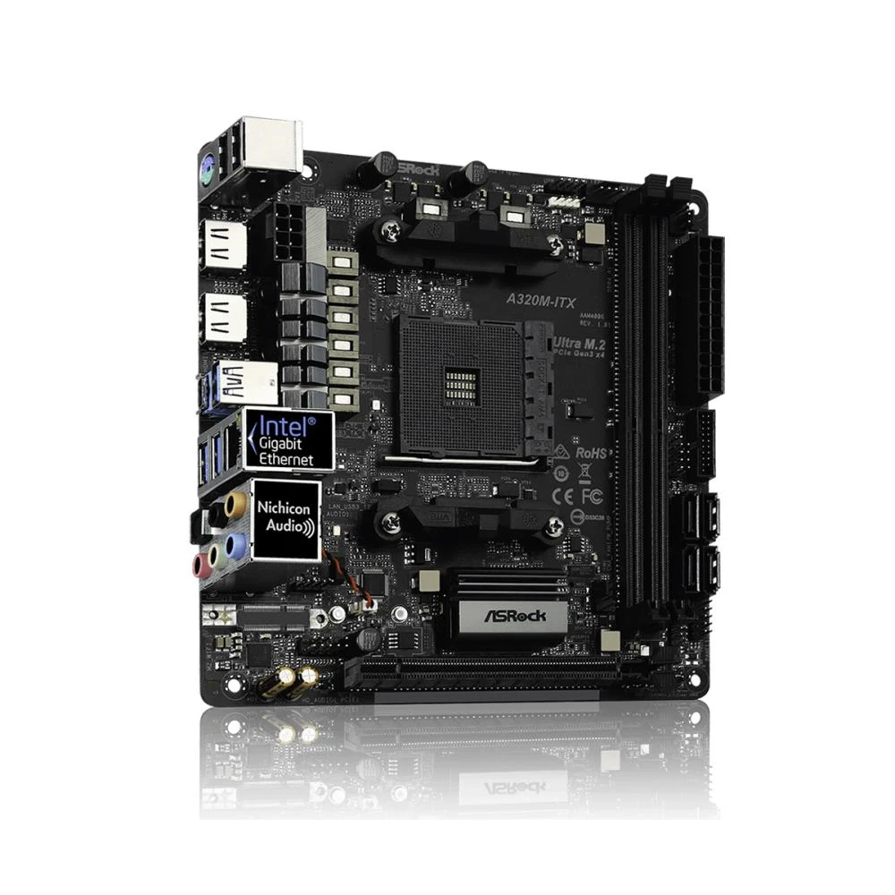 Материнская плата AMD A320 SAM4 MITX A320M-ITX ASROCK для компьютера Материнские платы Компоненты Офиса.