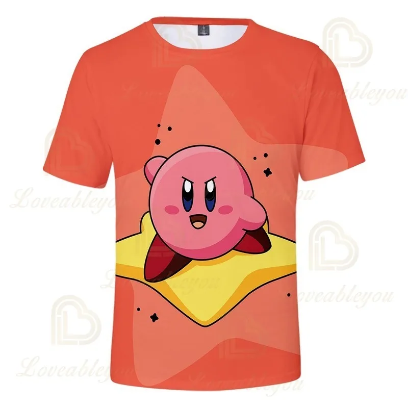 Лидер продаж летняя детская футболка с 3d принтом Kirby коротким рукавом одежда
