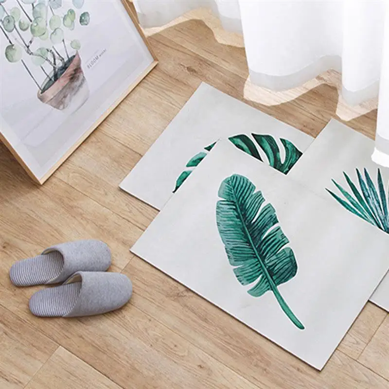 

Bath Mat Non Slip Super Absorbent Bathroom Rug Green Tropical Hawaii Indoor Carpet Doormat for Bathroom Bedroom Porch