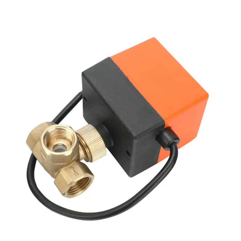 3 ходовой ac220в/24В DC5V/12В/24В латунный моторизованный шаровой клапан электрический