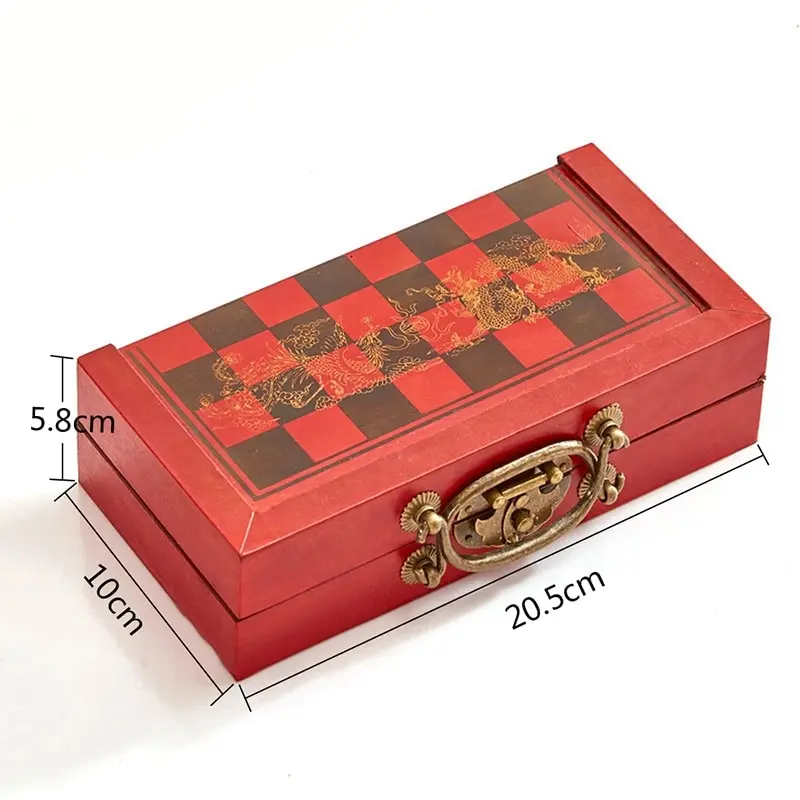 

Terracotta Warriors Chess Retro Small Chess Set Dynasty Chinese Wooden Chessboard Puzzle Chess Board Game Birthday Gift