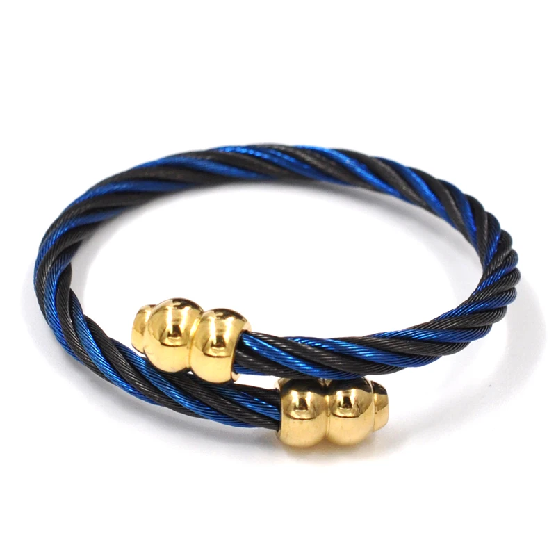 Панк твист кабель провода Браслеты &amp Браслеты-кольца для женщин мужчин ногтей