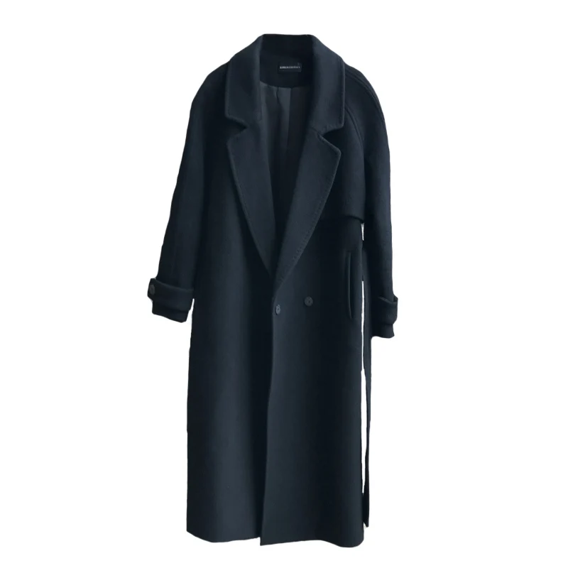 Spring Women Wool Blends Trench Coat Elegant Outerwear Casual Loose Cardigan Female Cashmere Overcoat Korean Version | Женская одежда