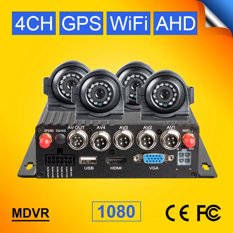 4 канала Wifi GPS SD 256G H.264 видео/аудио вход Онлайн Автомобильный мобильный