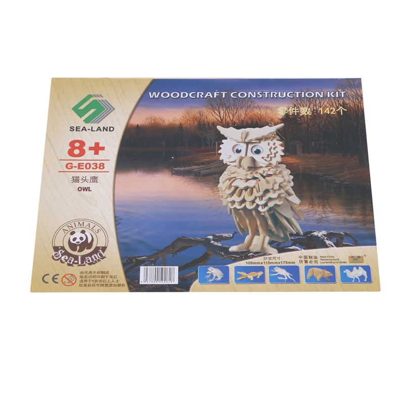 

Wooden 3D Puzzle Toys Creative DIY Owl Shape Puzzle Toys For Children Cartoon Animals Assemble Puzzles New
