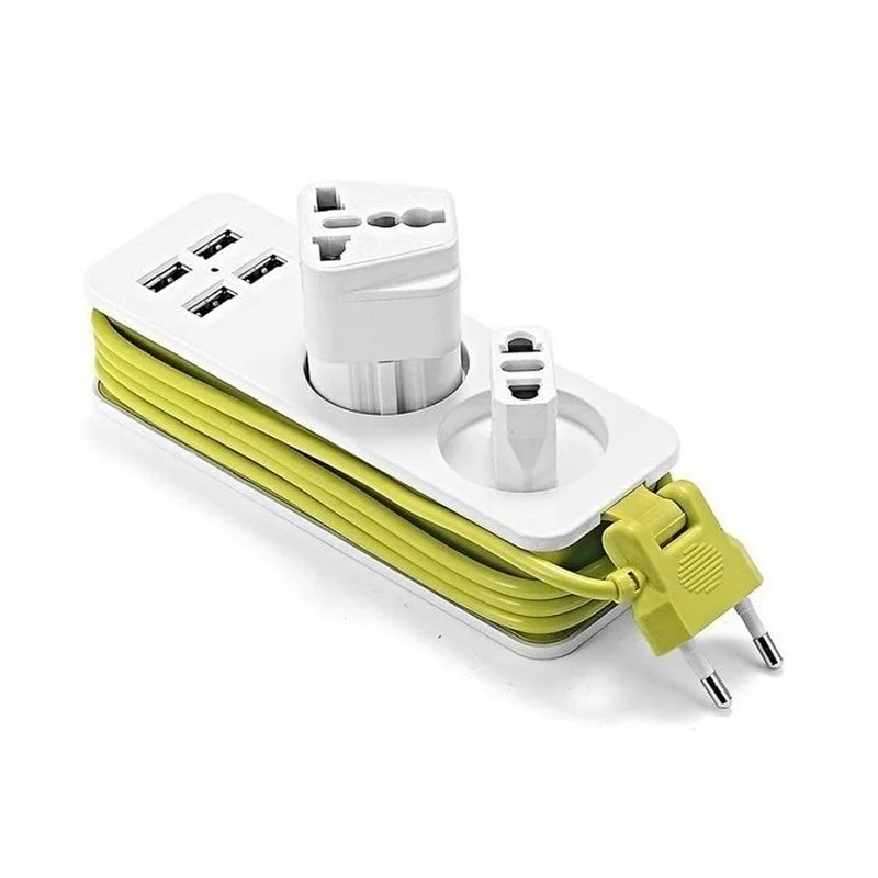 EU Plug Power Strip 4 USB Port Charger Socket 1200W Multiple Portable Travel Adapter for Smartphones Tablets | Обустройство дома