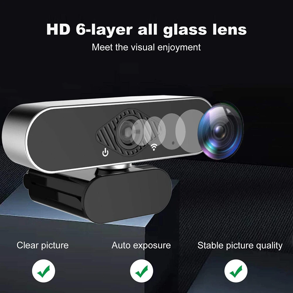

Full HD 1080P Webcam Crystal Clear Image Built in Microphone Compatibility 120View Angel Noise Reduction Multi-person Chats