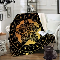 liasoso boho decoration home mandala tarot flannel tapestry wheel of astrology chart tarot sun and moon wall hanging blankets