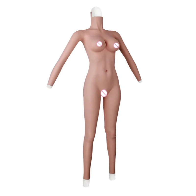 Realistic Silicone Breast Enhancement Tights Shemale Cross-dressing Artificial Breast Fake Vagina No Zipper Breast Enhancement