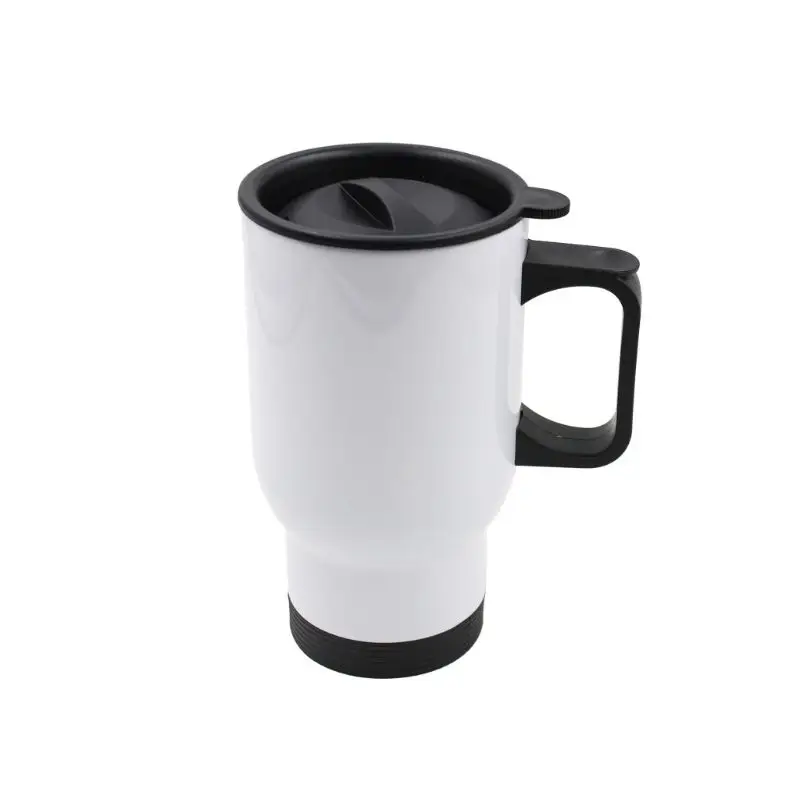 

2021 New Stainless Steel White Travel Blank Sublimation Mug For Heat Press Printing 450ml Thermos Cup
