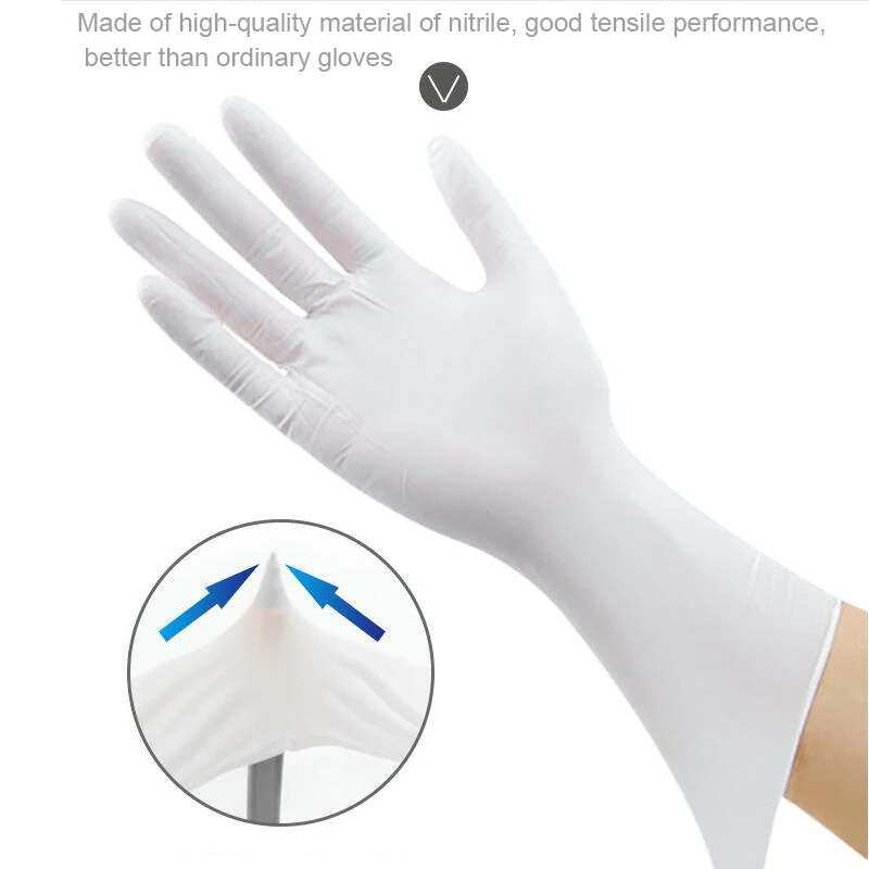 100 шт толщина и длина одноразовые нитриловые перчатки рабочие для приготовления