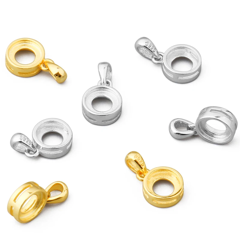 925 Sterling Silver Pendant Necklace DIY Jewelry Making Cabochon Base 6mm Inner Size Crafts Setting jewellery Findings Accessory