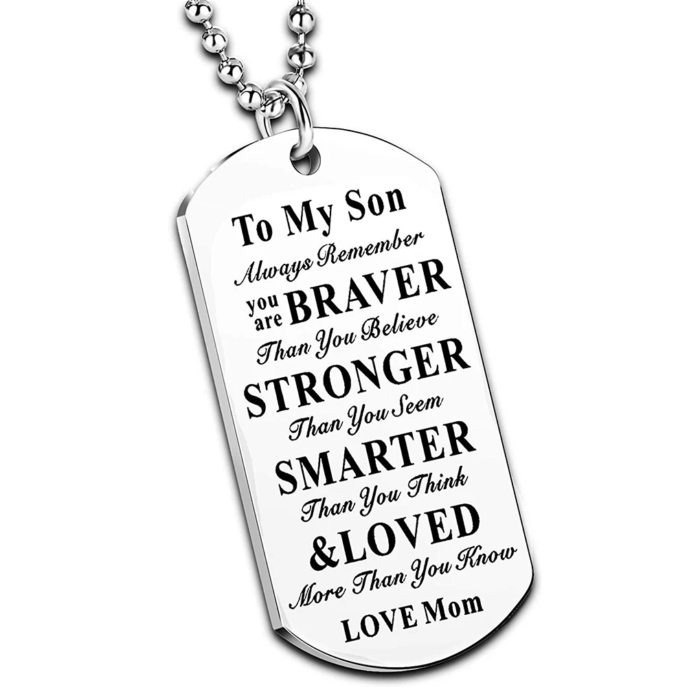 

Nimteve Inspirational Necklace for Daughter Son Gifts Dog Tag Necklace Belive Confident Gifts for Son Daughter Stainless Steel