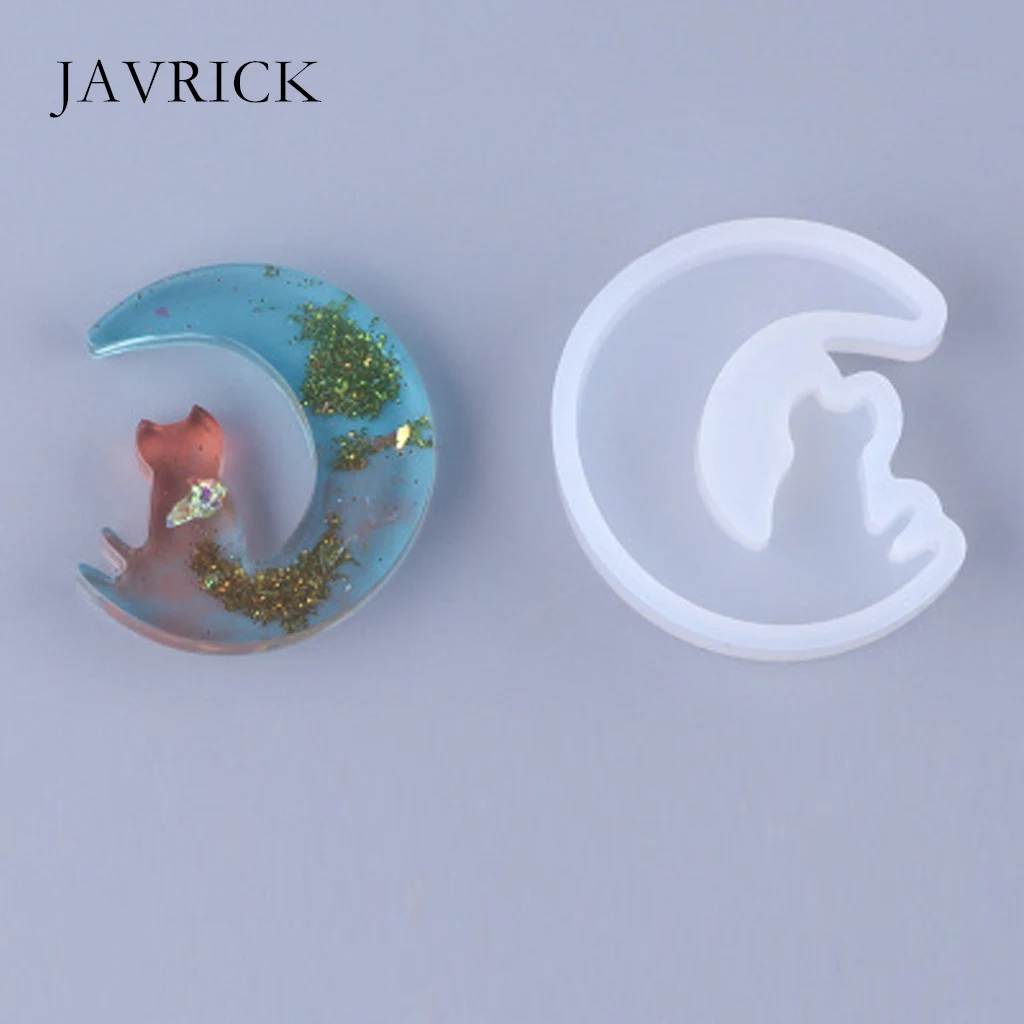 Силиконовые формы в виде кошки Луны звезды полимерная серьга ожерелье подвеска
