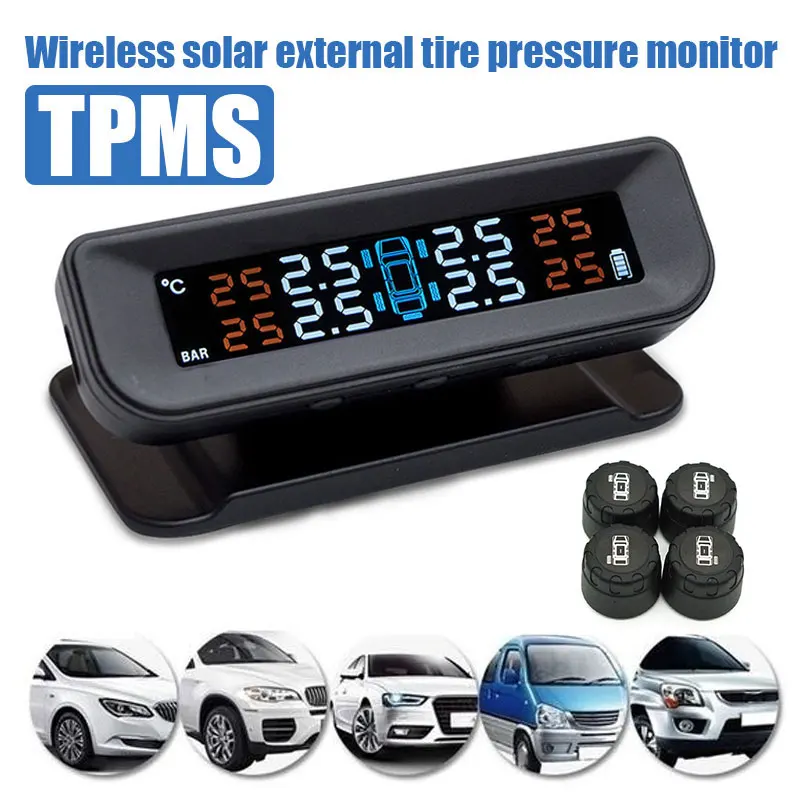 Стабильная шин Давление монитор TPMS Солнечный Мощность Tmps датчик давление в шинах