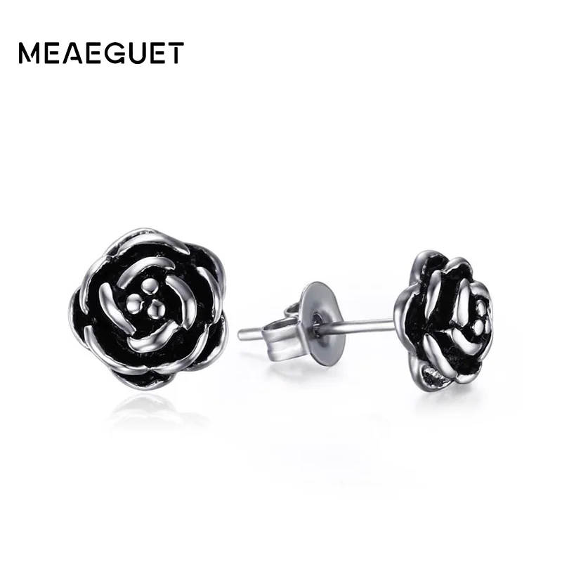 Женские серьги-гвоздики Meaeguet винтажные готические из нержавеющей стали 316l с