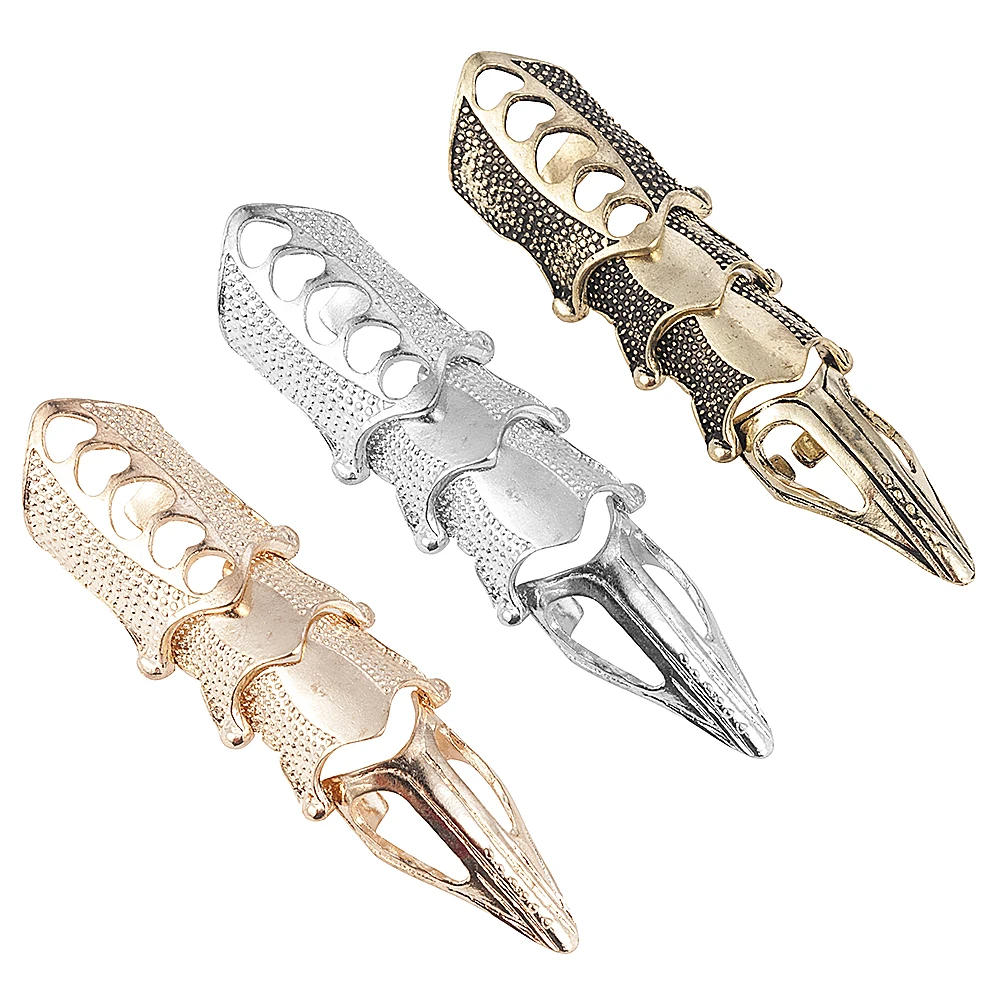 

Punk Knight Skull Armour Knuckle Midi Finger Rings For Women Gothic Gold Alloy Adjustable Ring Party Jewelry Men Brinco
