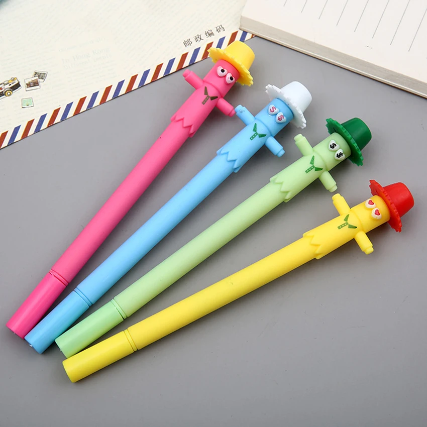 1 шт. горячая Распродажа случайный мультфильм пугало знак гелевая ручка милые