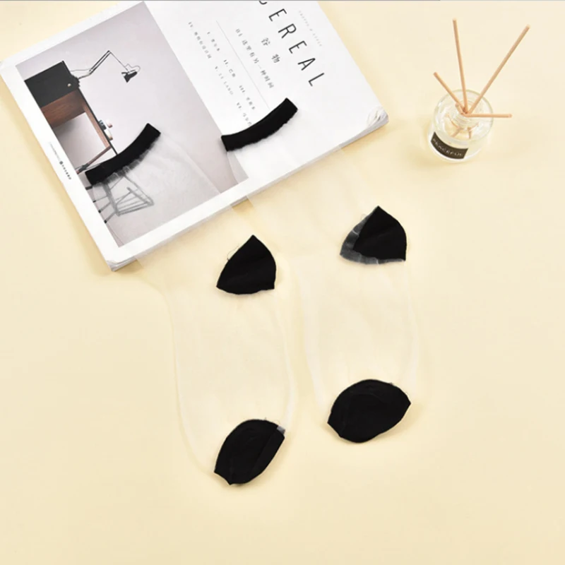 Женские модные прозрачные носки для девочек сетчатые стекла шелковые