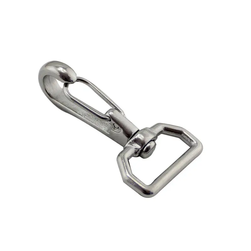

5pcs Ring Square Eye Swivel Snap Hook Stainless Steel 304 Quick Straping Hook Lobster Clasps Hiking Camping Carabiner Pet Chain