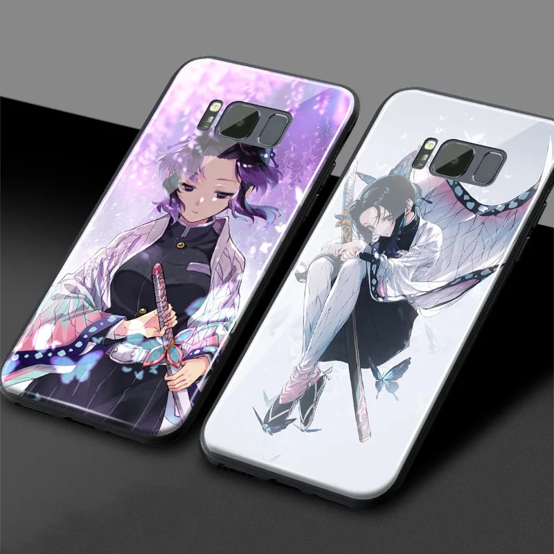 Shinobu Kocho Kimetsu no Yaiba мягкий силиконовый стеклянный чехол для телефона Samsung Galaxy S8 S9 S10e