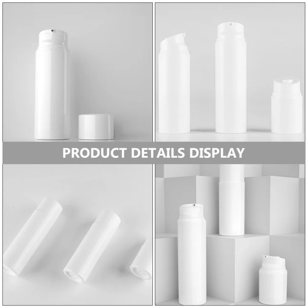 

4pcs 50ml Cosmetic Dispenser Airless Pump Bottle Travel Refillable Bottles