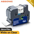 Absonic 36 мм этикетки для 165 Brother 165 ламинированная лента с белыми пятнами ясно кассеты Ленты Совместимость для Brother RL-700S PT-530 чайник