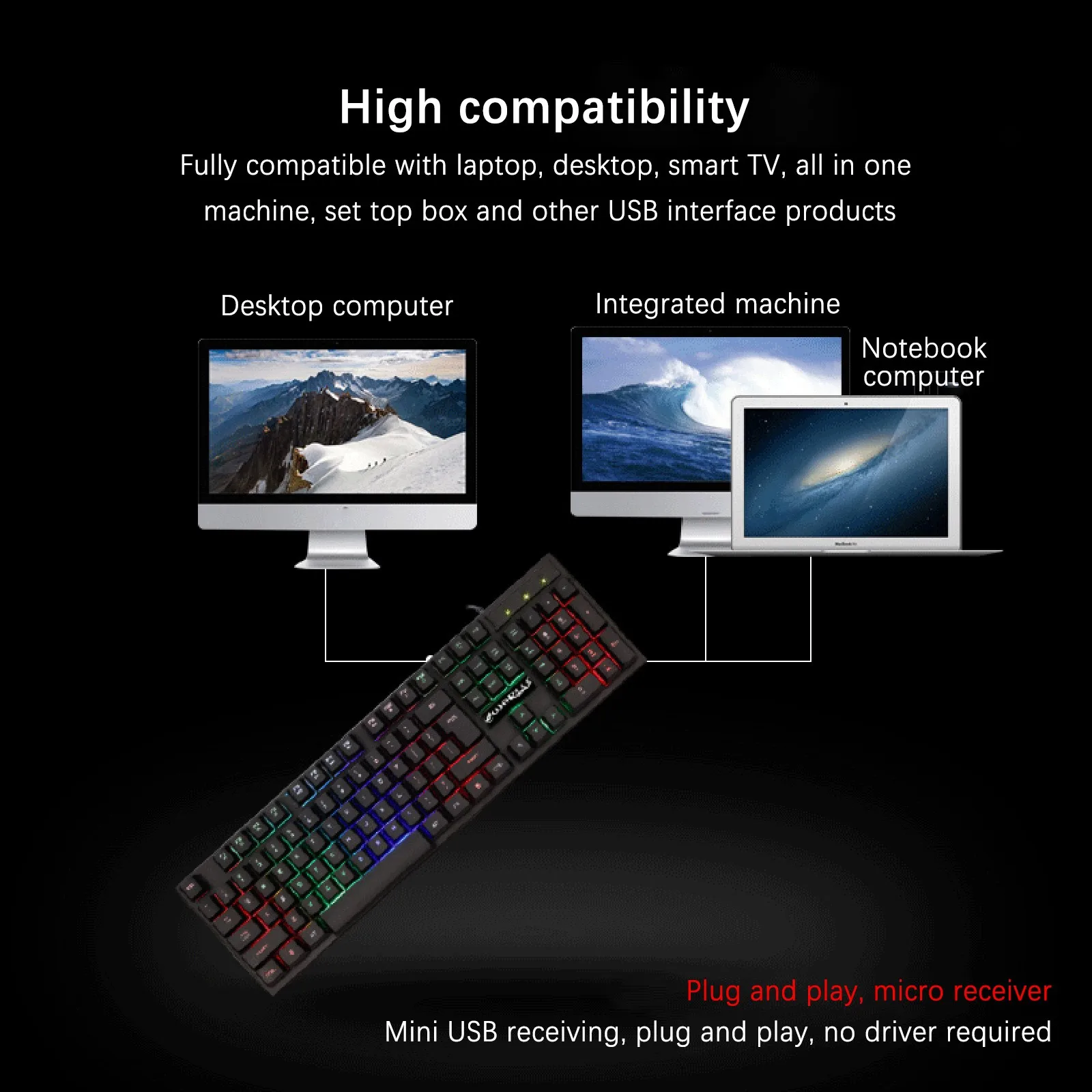 

KM-002 Gaming Keyboard Mechanical Keyboard Wired USB Game Essential LED Illuminated Mouse And Keyboard Set