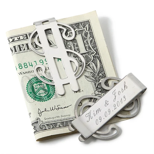 50 шт. персонализированные свадебные подарки и серебряный металлический зажим