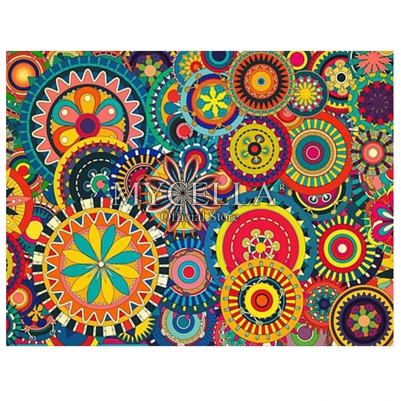 Набор для алмазной живописи сделай сам картина с изображением мандалы цветов