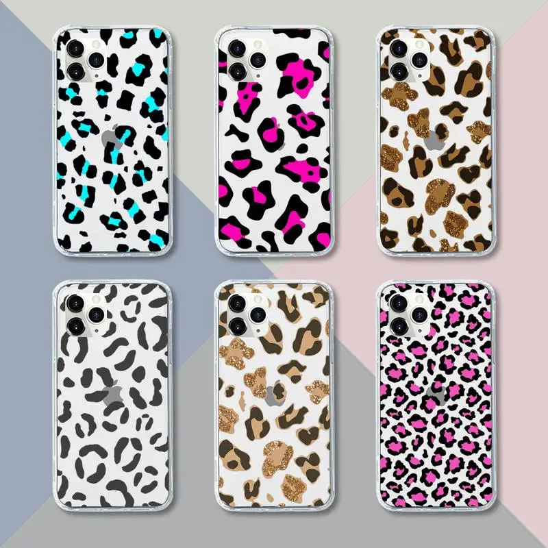 

Fashion Leopard Pattern Phone Case Transparent soft For iphone 12 11 13 7 8 6 s plus x xs xr pro max mini